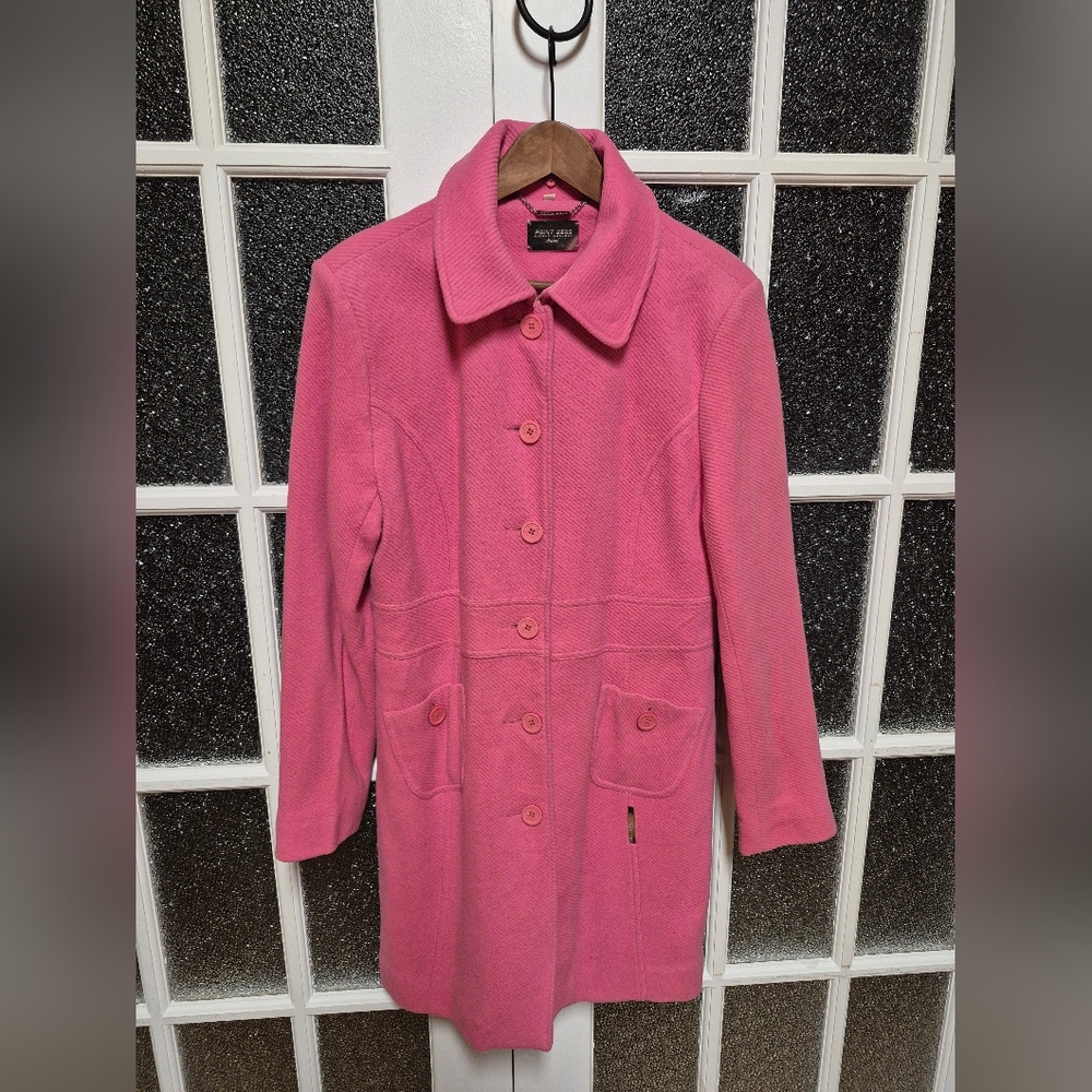 *Free With Purchase Nicole Benisti x Point Zero Wool blend pea coat pink large